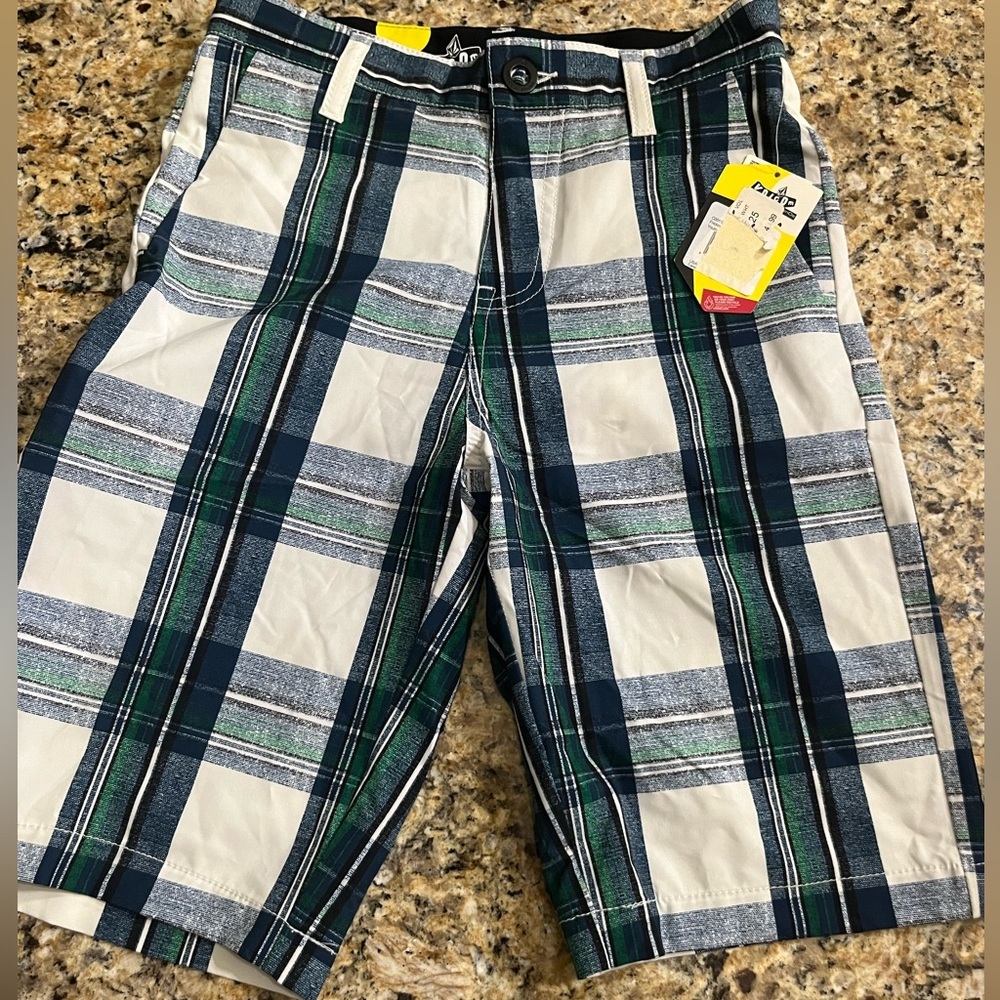 Boys Violcom H2Chinos Shorts Plaid Size 25 (boys 10)